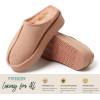 imageFireside By Dearfoams Womens Queenstown Shearling Slippers Memory Foam Suede Clog IndoorOutdoor Slipin House ShoesPeach Dust Platform