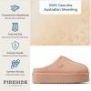 imageFireside By Dearfoams Womens Queenstown Shearling Slippers Memory Foam Suede Clog IndoorOutdoor Slipin House ShoesPeach Dust Platform