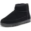 imageDearfoams Womens Suede Indoor Outdoor Memory Foam Mini Ankle Gretchen BootsBlack