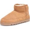 imageDearfoams Womens Suede Indoor Outdoor Memory Foam Mini Ankle Gretchen BootsChestnut