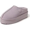 imageFireside By Dearfoams Womens Queenstown Shearling Slippers Memory Foam Suede Clog IndoorOutdoor Slipin House ShoesLilac Platform