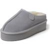 imageFireside By Dearfoams Womens Queenstown Shearling Slippers Memory Foam Suede Clog IndoorOutdoor Slipin House ShoesSleet Platform