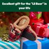 imageDearfoams UnisexChild Gifts for Kids Matching Christmas Holiday Lil Baby Bear SlipperRed Tartan Plaid