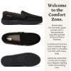 imageDearfoams mens Gifts for Dad Memory Foam Moccasin Slip on Breathable House Shoes SlippersBlack