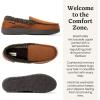 imageDearfoams mens Gifts for Dad Memory Foam Moccasin Slip on Breathable House Shoes SlippersChestnut
