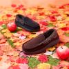 imageDearfoams mens Gifts for Dad Memory Foam Moccasin Slip on Breathable House Shoes SlippersChestnut