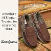 imageDearfoams mens Gifts for Dad Memory Foam Moccasin Slip on Breathable House Shoes SlippersCoffee