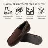 imageDearfoams mens Gifts for Dad Memory Foam Moccasin Slip on Breathable House Shoes SlippersCoffee