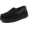 imageDearfoams mens Gifts for Dad Memory Foam Moccasin Slip on Breathable House Shoes SlippersBlack