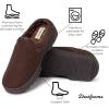 imageDearfoams Mens Breathable Perforted Microsuede Clog SlipperCoffee