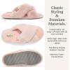 imageDearfoams Womens Acquired Style ampamp Danielle Pheloung Exclusive Memory Foam Jessica Cozy Bow Cross Band Slide SlippersDusty Pink