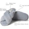 imageDearfoams Womens Acquired Style ampamp Danielle Pheloung Exclusive Memory Foam Jessica Cozy Bow Cross Band Slide SlippersSleet