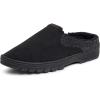 imageDearfoams Mens Breathable Perforted Microsuede Clog SlipperBlack
