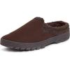 imageDearfoams Mens Breathable Perforted Microsuede Clog SlipperCoffee