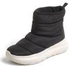 imageDearfoams Womens Texoma Regrind Slipin BootComfortable Puffy Nylon Fleece Lining Energy Return Mid CalfBlack