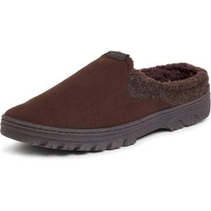 imageDearfoams Mens Breathable Perforted Microsuede Clog SlipperCoffee