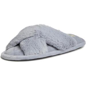 imageDearfoams Womens Acquired Style ampamp Danielle Pheloung Exclusive Memory Foam Jessica Cozy Bow Cross Band Slide SlippersSleet