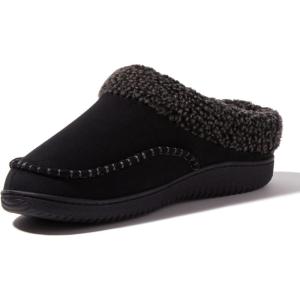 imageDearfoams mens Breathable Memory Foam Slip on Marshall Indoor House Shoe Moccasin SlipperBlack