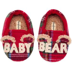 imageDearfoams Baby ampamp Kids Bear Matching Family Slipper Christmas GiftsRed Tartan Plaid