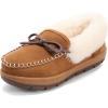 imageDearfoams womens Genuine Australian Shearling Moccasin Slipper  Gladstone Indoor Outdoor House ShoeChestnut