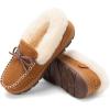 imageDearfoams womens Genuine Australian Shearling Moccasin Slipper  Gladstone Indoor Outdoor House ShoeChestnut