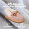 imageDearfoams womens Genuine Australian Shearling Moccasin Slipper  Gladstone Indoor Outdoor House ShoeDusty Pink