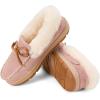 imageDearfoams womens Genuine Australian Shearling Moccasin Slipper  Gladstone Indoor Outdoor House ShoeDusty Pink
