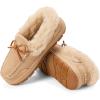 imageDearfoams womens Genuine Australian Shearling Moccasin Slipper  Gladstone Indoor Outdoor House ShoeSand
