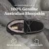 imageFireside by Dearfoams mens Forster Genuine Shearling Moc With StitchingBlack