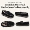 imageFireside by Dearfoams mens Forster Genuine Shearling Moc With StitchingBlack