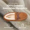 imageFireside by Dearfoams mens Forster Genuine Shearling Moc With StitchingChestnut
