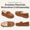 imageFireside by Dearfoams mens Forster Genuine Shearling Moc With StitchingChestnut