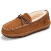imageFireside by Dearfoams mens Forster Genuine Shearling Moc With StitchingChestnut