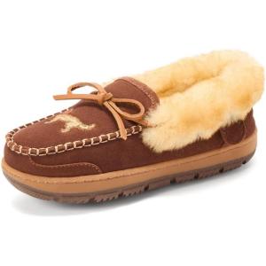 imageDearfoams womens Genuine Australian Shearling Moccasin Slipper  Gladstone Indoor Outdoor House ShoePotting Soil
