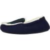 imageDearfoams UnisexBaby Kids Toddlers Felted Microwool and Plaid Moccasin Slipper Navy blazer 78 Toddler Medium US Toddler