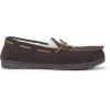 imageDearfoams mens Hudson Genuine Suede Memory Foam Moccasin With Tie SlipperCoffee
