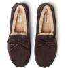 imageDearfoams mens Hudson Genuine Suede Memory Foam Moccasin With Tie SlipperCoffee 2