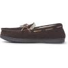 imageDearfoams mens Hudson Genuine Suede Memory Foam Moccasin With Tie SlipperCoffee