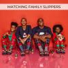 imageDearfoams mens Matching Family Holiday Papa Bear Sherpa Lined Moc Toe With Embroidery SlipperNavy Plaid