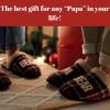 imageDearfoams mens Matching Family Holiday Papa Bear Sherpa Lined Moc Toe With Embroidery SlipperPeacoat