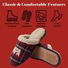 imageDearfoams mens Matching Family Holiday Papa Bear Sherpa Lined Moc Toe With Embroidery SlipperPeacoat