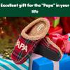 imageDearfoams mens Matching Family Holiday Papa Bear Sherpa Lined Moc Toe With Embroidery SlipperRed Tartan Plaid