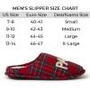 imageDearfoams mens Matching Family Holiday Papa Bear Sherpa Lined Moc Toe With Embroidery SlipperTartan Plaid