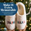 imageDearfoams mens Matching Family Holiday Papa Bear Sherpa Lined Moc Toe With Embroidery SlipperWhite