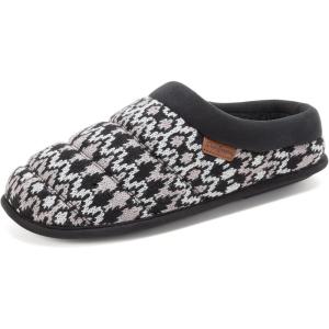 imageDearfoams mens Breathable Memory Foam Asher Clog House ShoeBlack Fairisle
