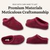 imageFireside by Dearfoams Womens Greta Genuine Shearling Clog Slippers 100 Natural Suede Clogs for Outdoor ampamp IndoorDark Red