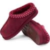 imageFireside by Dearfoams Womens Greta Genuine Shearling Clog Slippers 100 Natural Suede Clogs for Outdoor ampamp IndoorDark Red