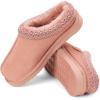 imageFireside by Dearfoams Womens Greta Genuine Shearling Clog Slippers 100 Natural Suede Clogs for Outdoor ampamp IndoorDusty Pink