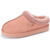imageFireside by Dearfoams Womens Greta Genuine Shearling Clog Slippers 100 Natural Suede Clogs for Outdoor ampamp IndoorDusty Pink