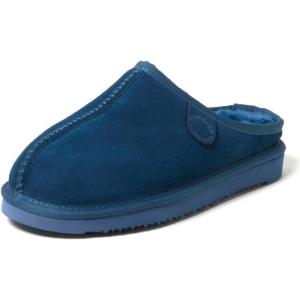 imageFireside by Dearfoams Womens Greta Genuine Shearling Clog Slippers 100 Natural Suede Clogs for Outdoor ampamp IndoorDeep Oasis Blue
